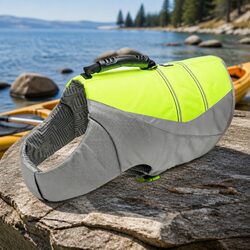 XL Neon Yellow Dog Life Jacket for Safe Water Fun