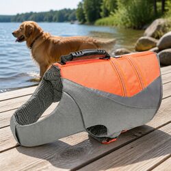 Reflective Orange Dog Life Jacket Small for Water Safety