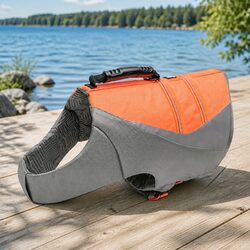 XL Orange Dog Life Jacket with Reflective Accents