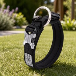Reflective Black Dog Collar 2XL for Active Puppies