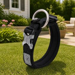 Premium Black Reflective Dog Collar 2XS for Active Pets