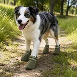 Weatherproof Dog Booties with Reflective Straps