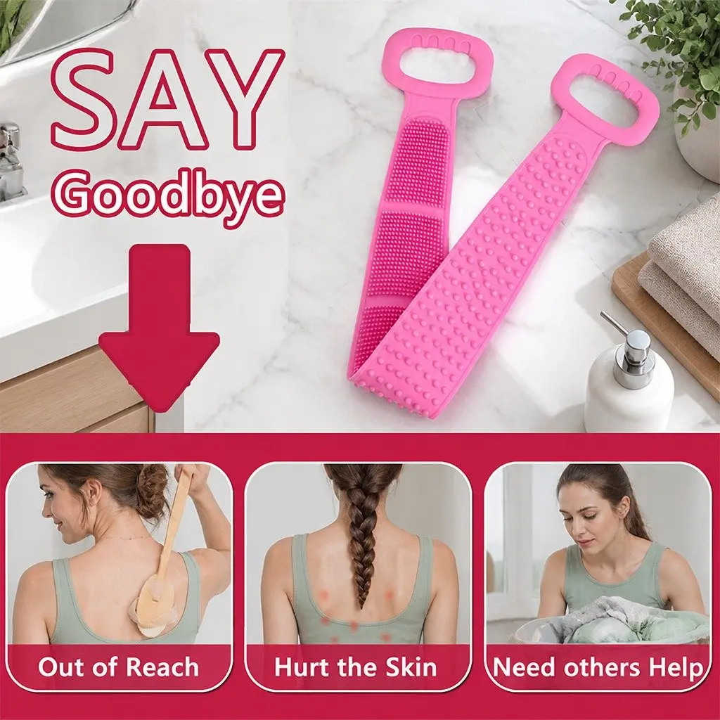 Exfoliating Back Scrub Strap Shower Tool Green 60cm