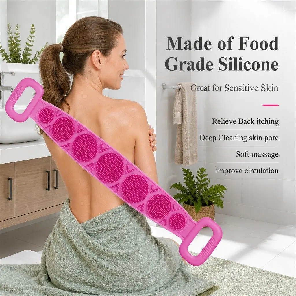 Exfoliating Back Scrub Strap Shower Tool Green 60cm