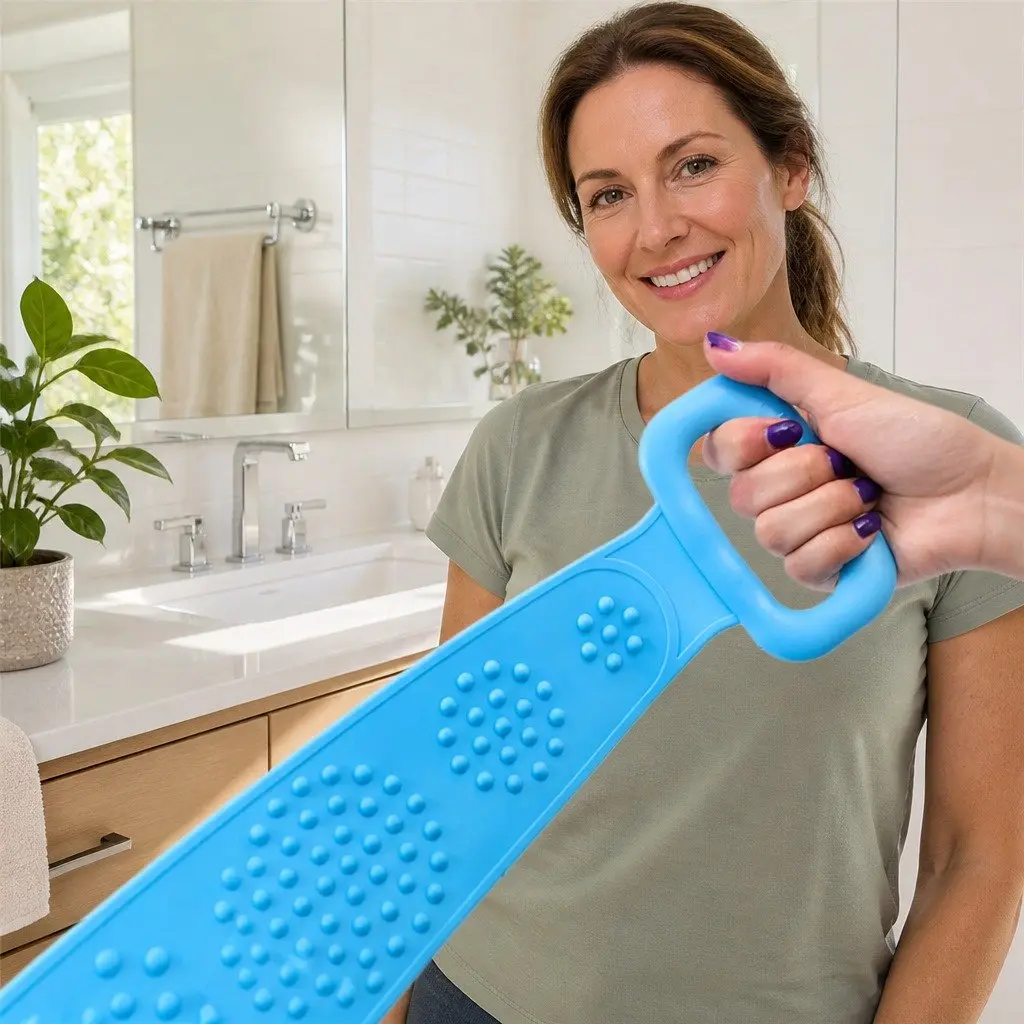 Exfoliating Back Scrub Strap Shower Tool Green 60cm