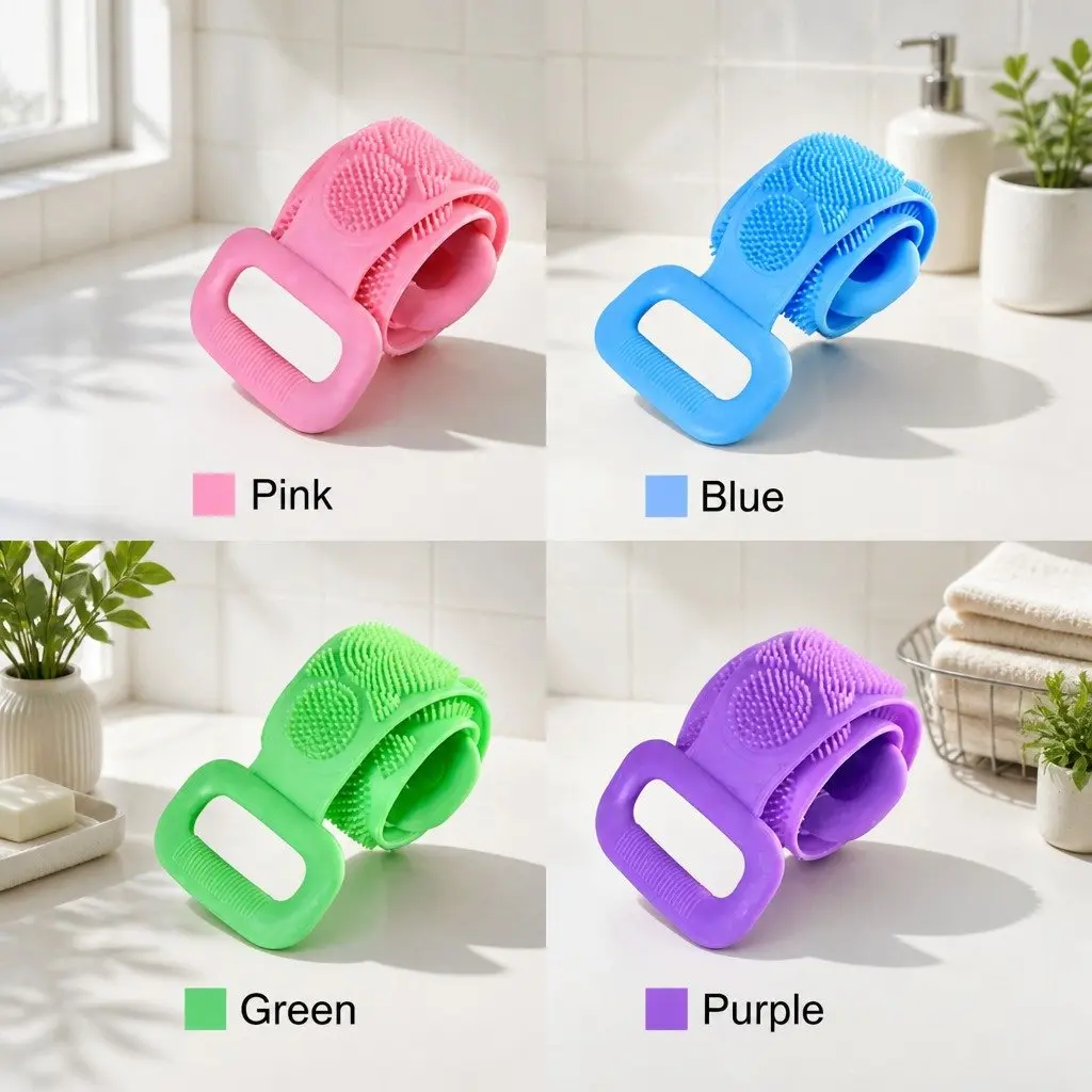 Exfoliating Back Scrub Strap Shower Tool Green 60cm