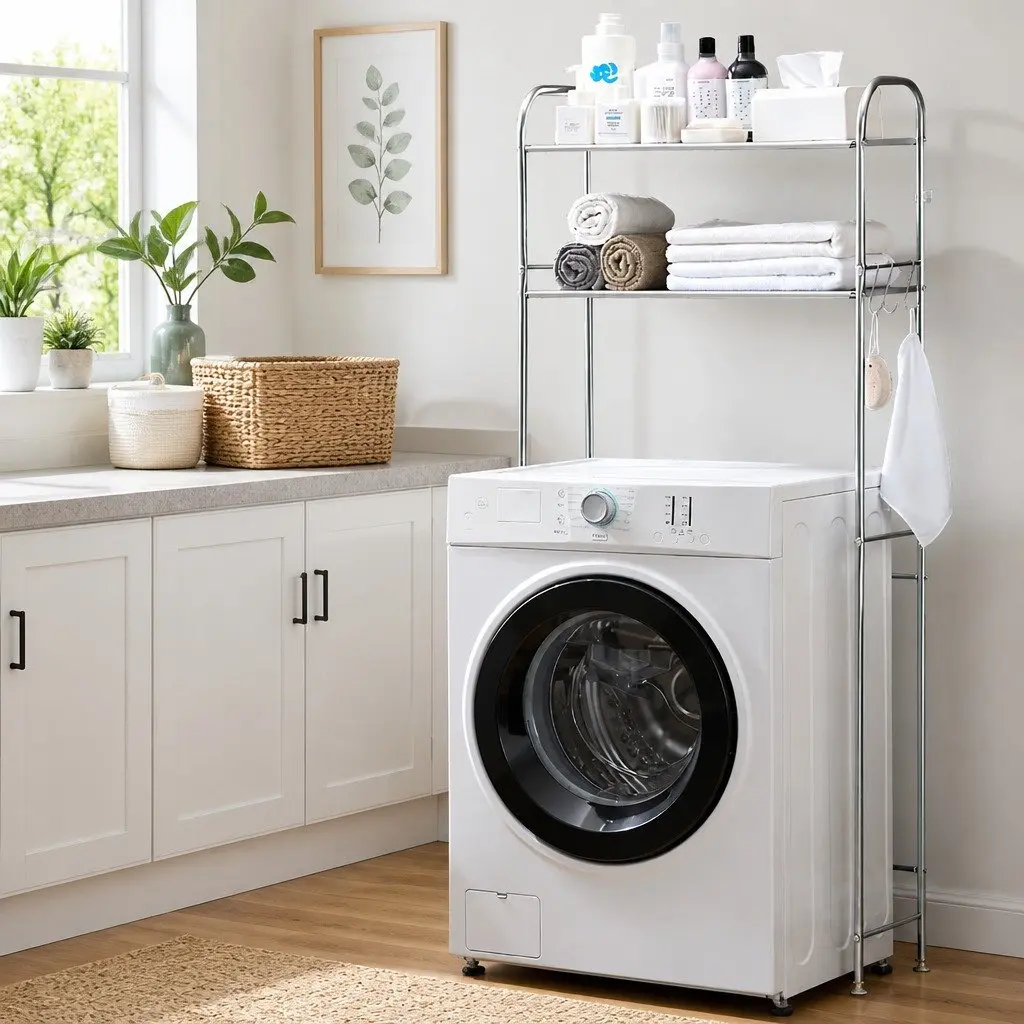 2-Tier Laundry Shelf Organizer for Space Saving