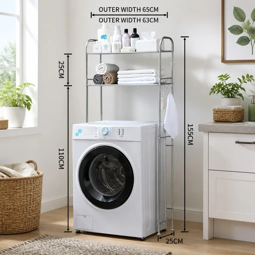 2-Tier Storage Rack Stainless Steel 155x48x25cm Silver
