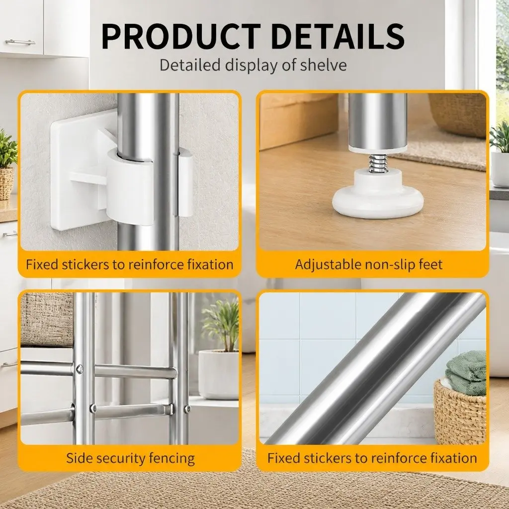 2-Tier Storage Rack Stainless Steel 155x48x25cm Silver