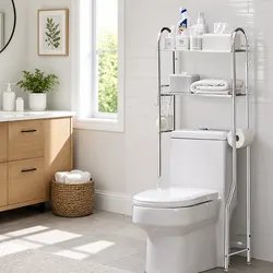 Sturdy 2-Tier Bathroom Shelf Organizer with Metal Frame