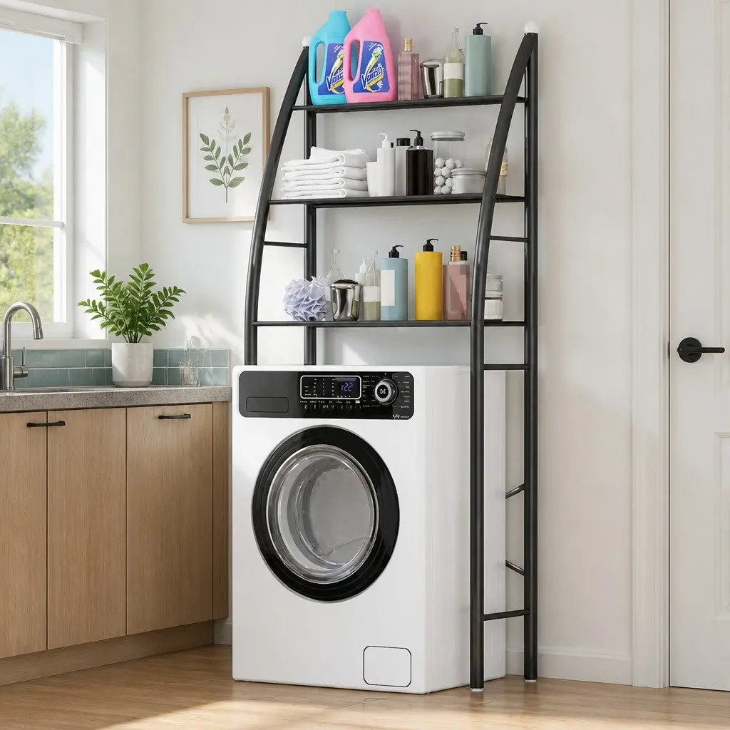 3-Tier Bathroom Organizer Shelf Rack in Black