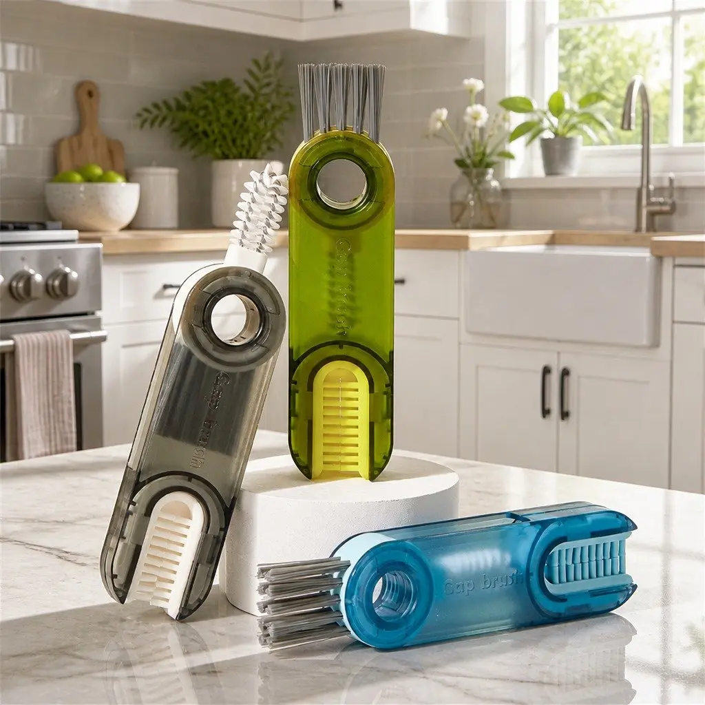 Cup Cleaning Brush Plastic 3 Piece Multi-Purpose Gap Cleaner Tool Set