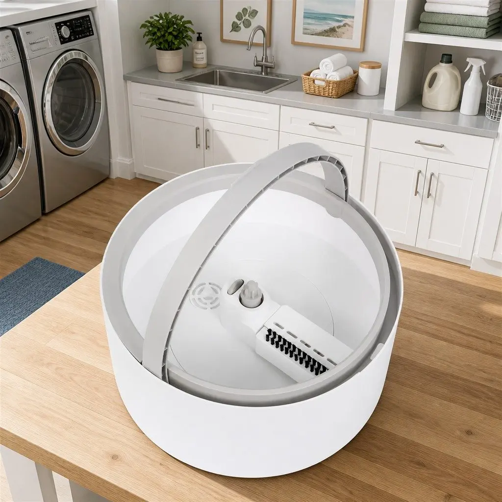 Flat Mop ABS PP Stainless Steel 102x18x23cm Grey White