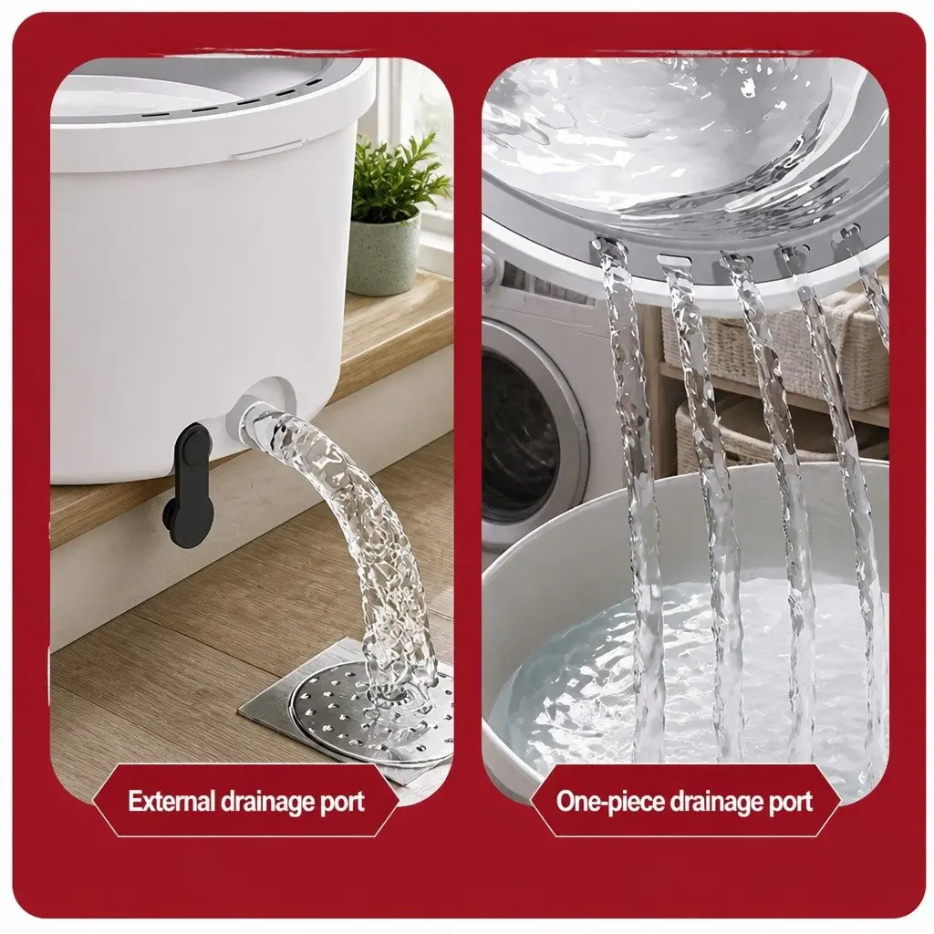 Flat Mop ABS PP Stainless Steel 102x18x23cm Grey White