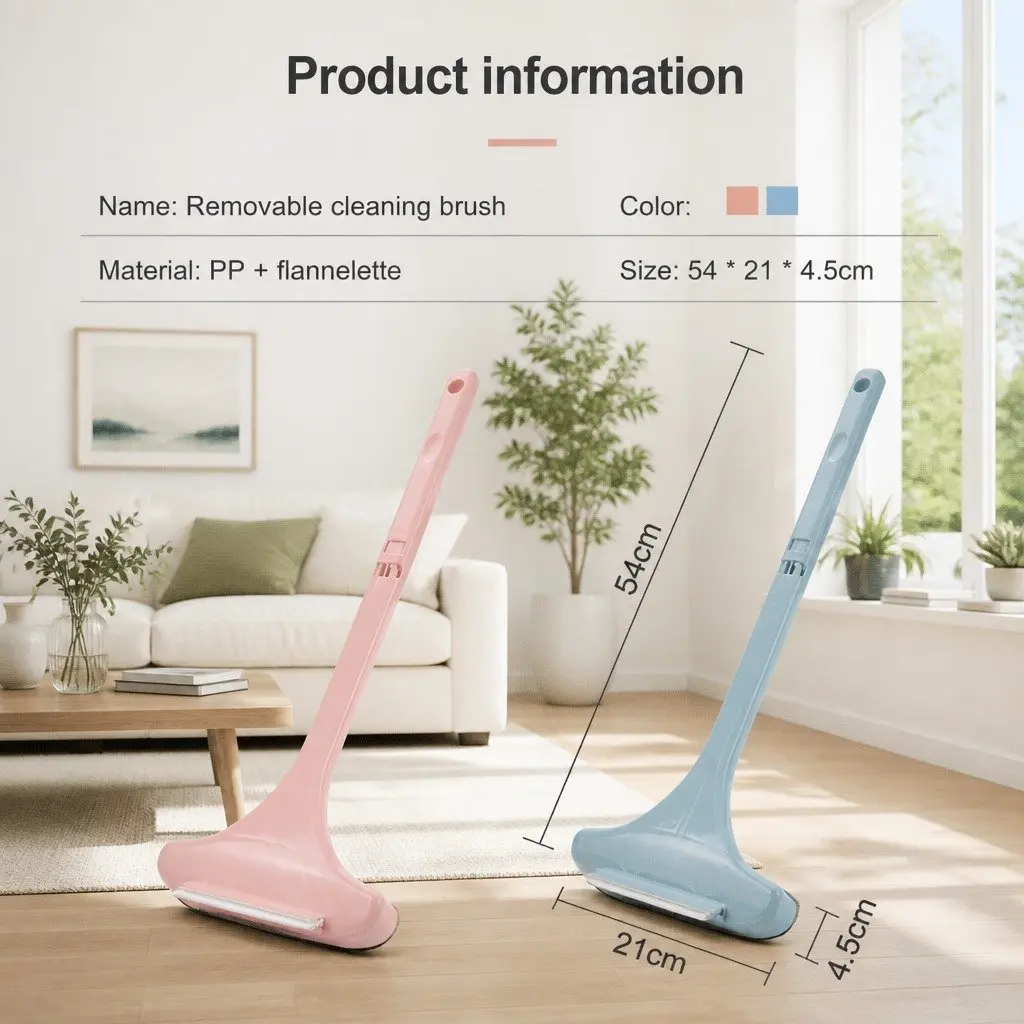 Double Sided Window Cleaner Brush PP Flannelette Size Pink