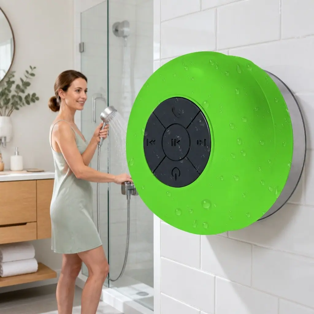 Portable Bluetooth Speaker Waterproof Suction Cup Green