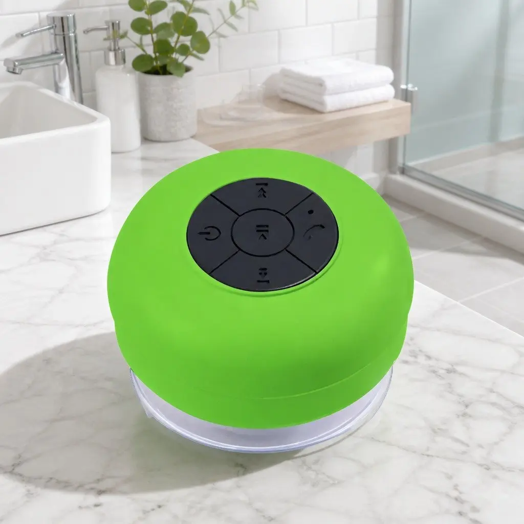 Portable Bluetooth Speaker Waterproof Suction Cup Green