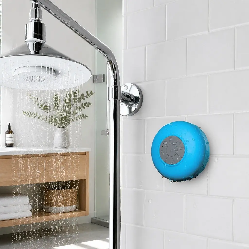 Portable Bluetooth Speaker Waterproof Suction Cup Green
