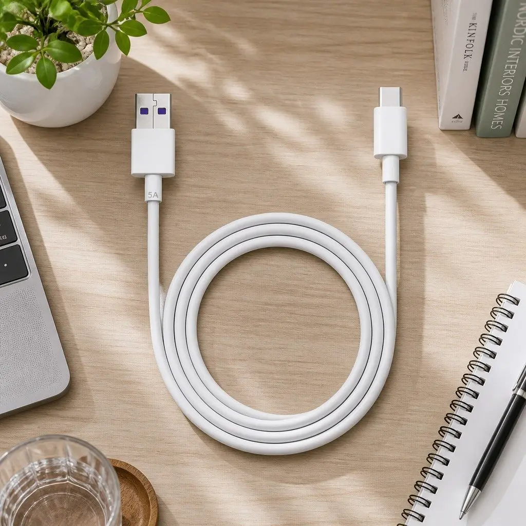 USB to USB-C Cable Nylon 1.5m Black
