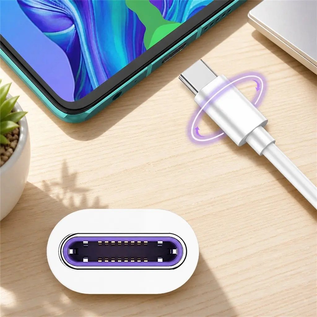 USB to USB-C Cable Nylon 1.5m Black