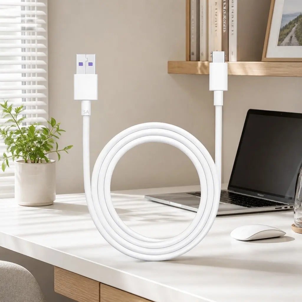 USB to USB-C Cable Nylon 1.5m Black
