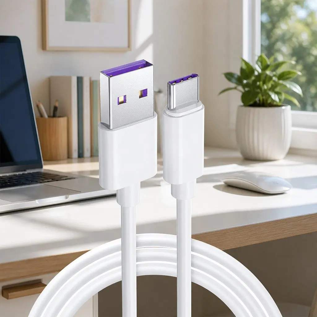USB to USB-C Cable Nylon 1.5m Black