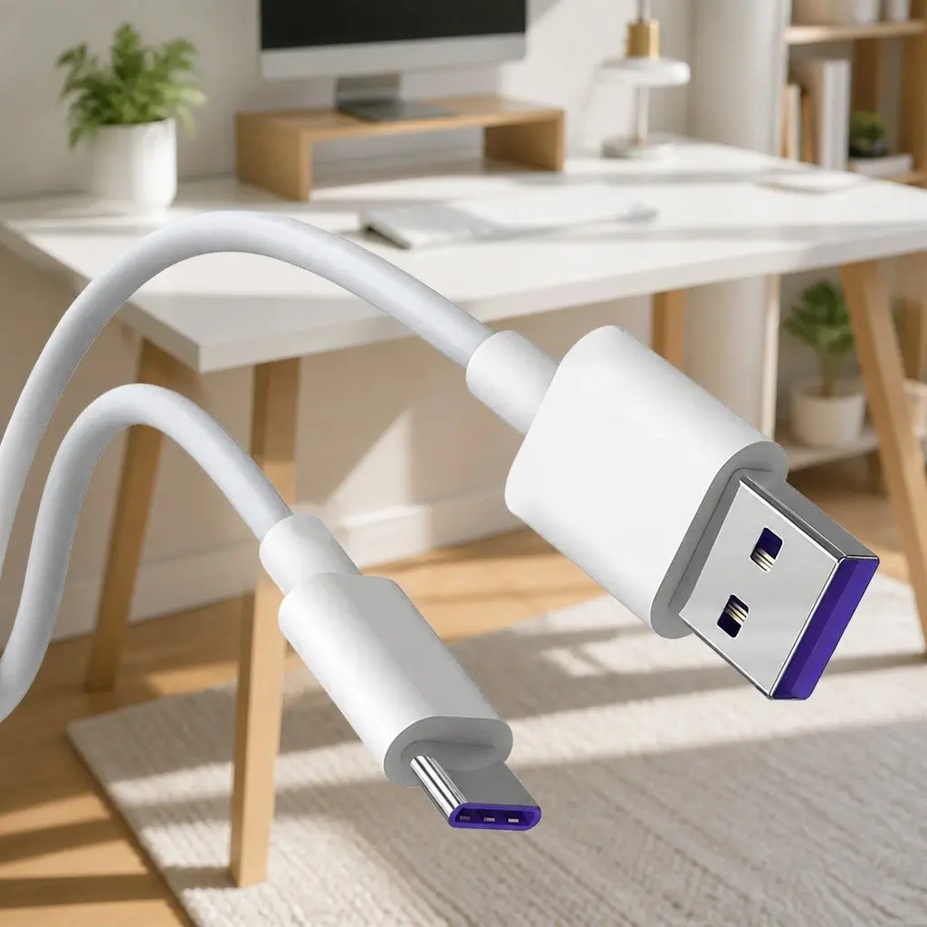 USB to USB-C Cable Nylon 1.5m Black