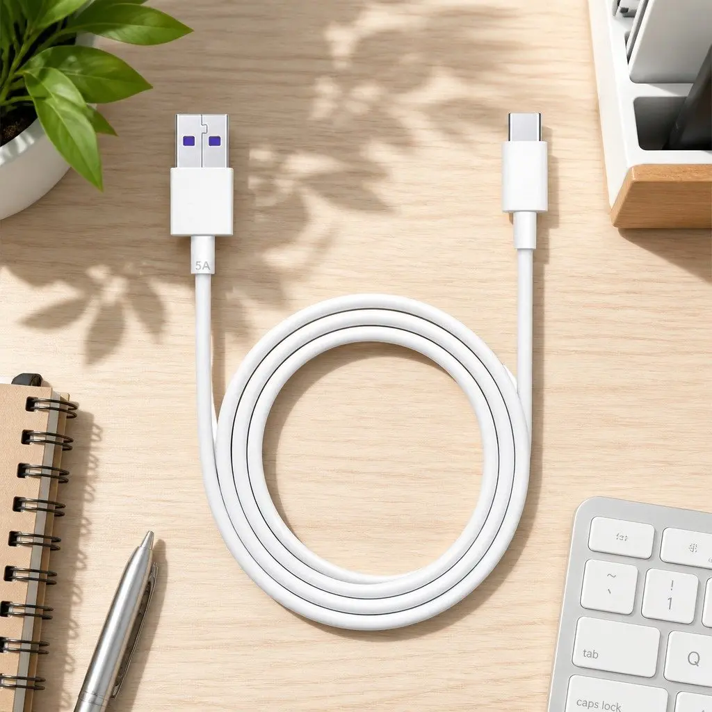 USB to USB-C Cable Nylon 1.5m Black