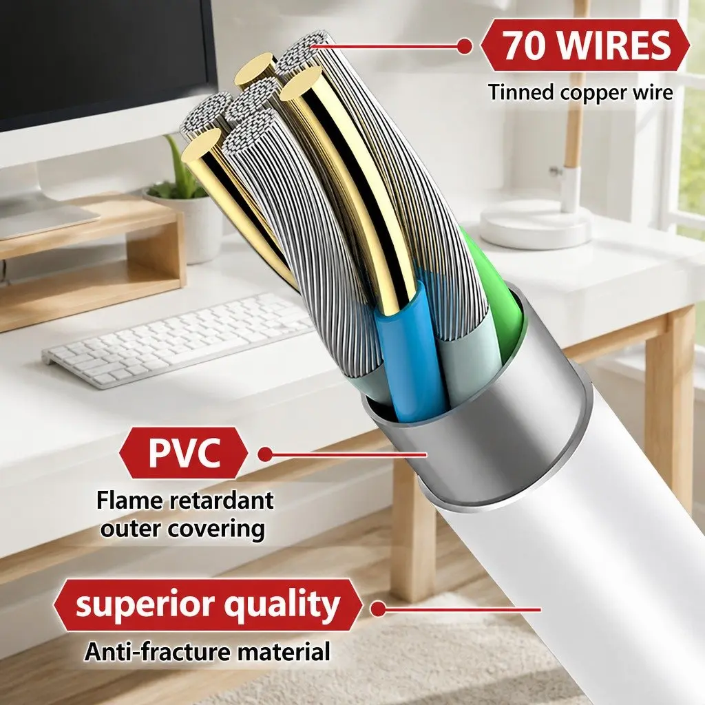 USB to USB-C Cable Nylon 1.5m Black