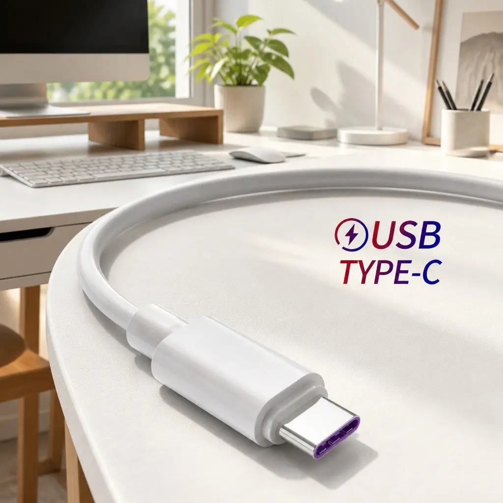 USB to USB-C Cable Nylon 1.5m Black