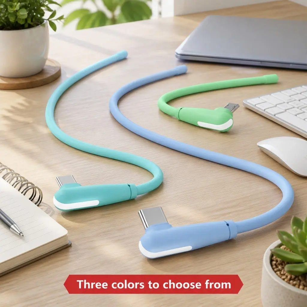 3-in-1 Charging Cable Liquid Silicone 1.8m Green