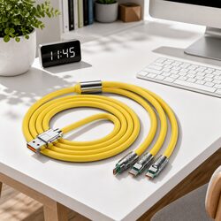 120W Fast Charging Cable - Durable 3-in-1 Connector