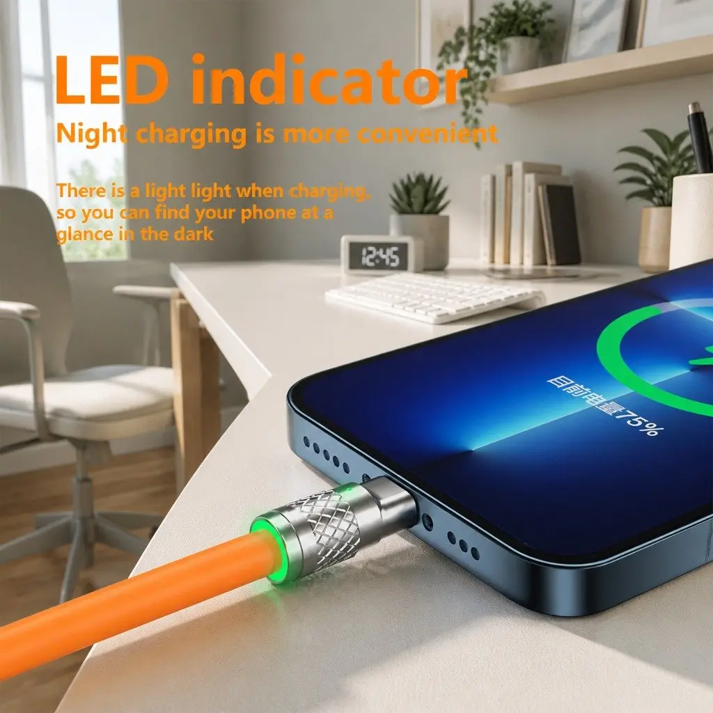 3 in 1 USB Charging Cable TPE 1.2m Yellow
