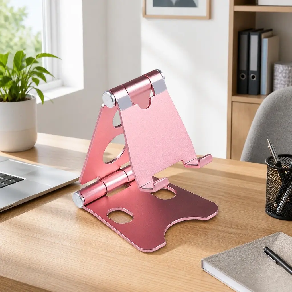 Mobile Phone Holder Portable Adjustable Metal Folding Multi-Function Stand