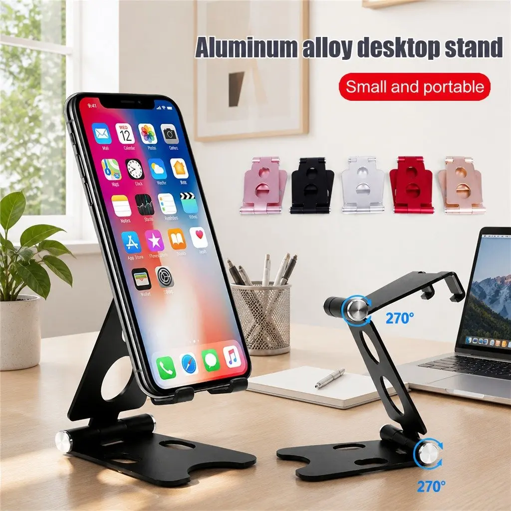 Mobile Phone Holder Portable Adjustable Metal Folding Multi-Function Stand