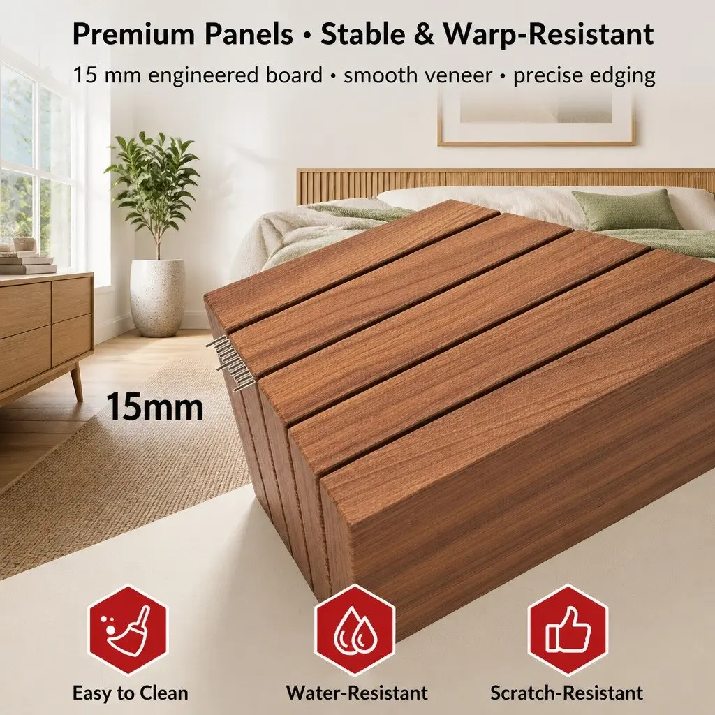 Bedside Table Wood 70cm Reddish-Brown