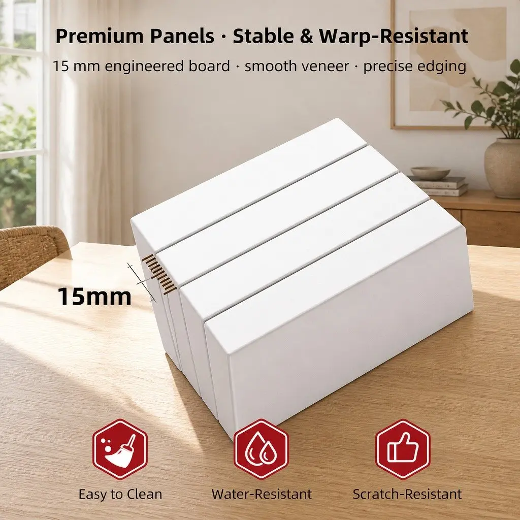 Bedside Table Wood 67cm White
