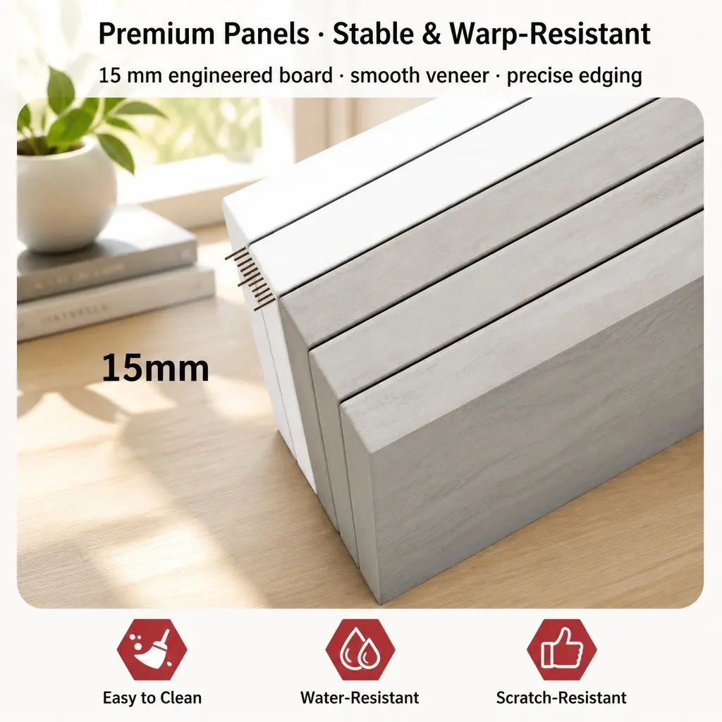 Bedside Table Wood Light Gray 70cm with 2 Drawers and Open Shelf Storage