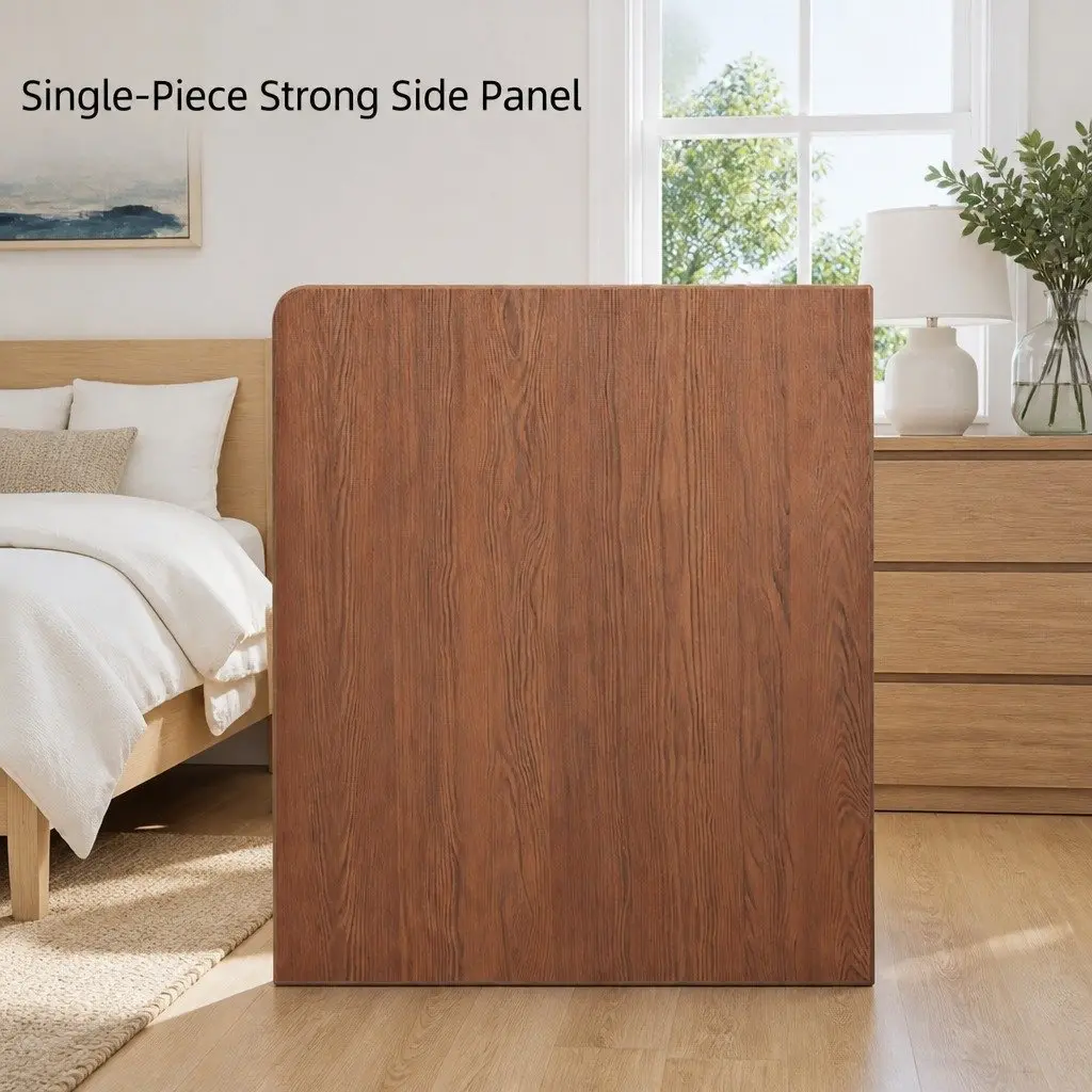 Bedside Table Walnut Wood Grain 47 cm Medium-Dark with 2 Drawers and Tray Top