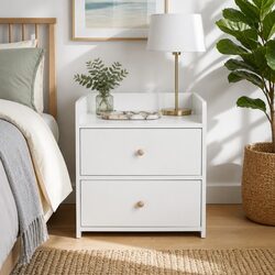 Elegant Minimalist Bedside Table with Double Drawer
