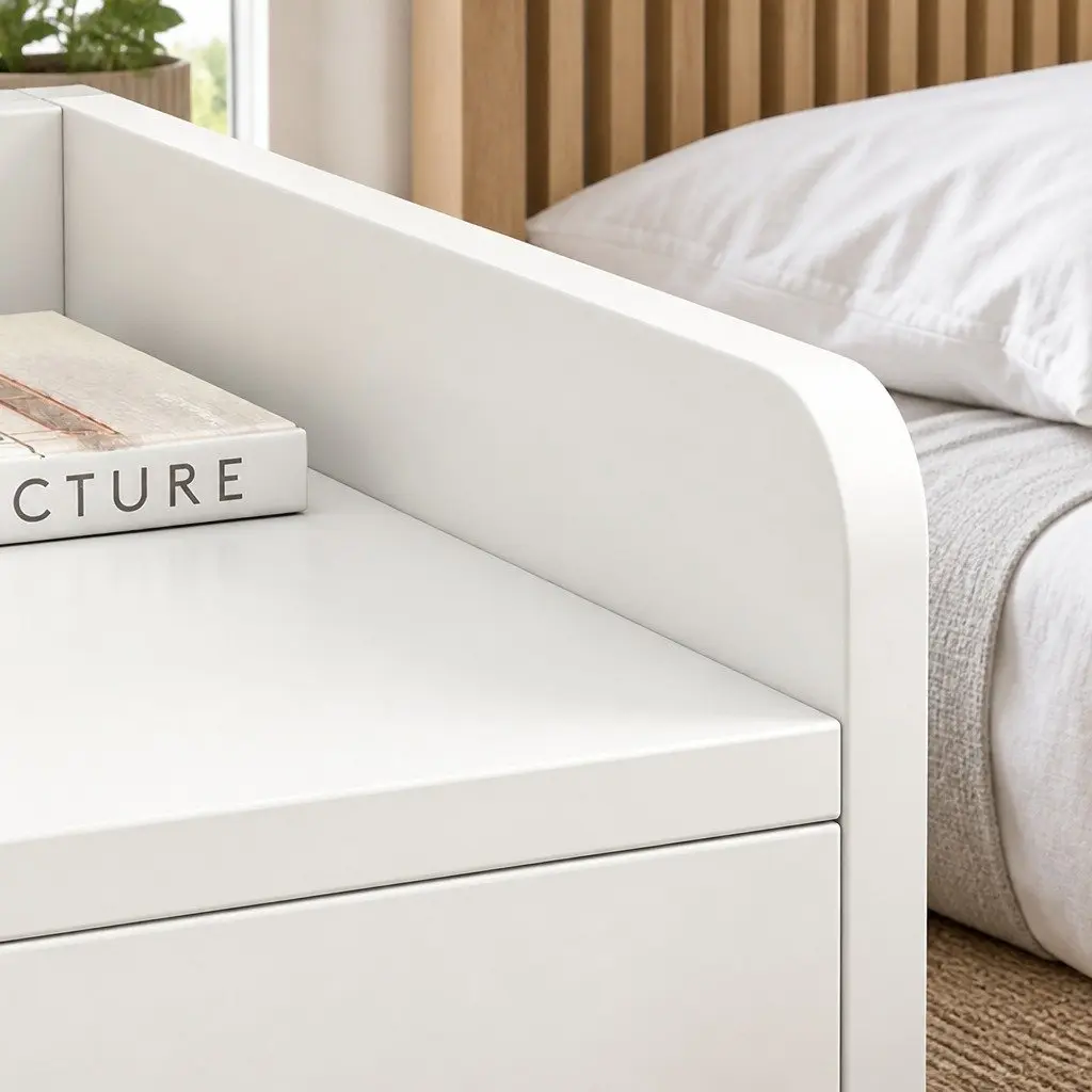 Bedside Table Wood 47 cm Warm White