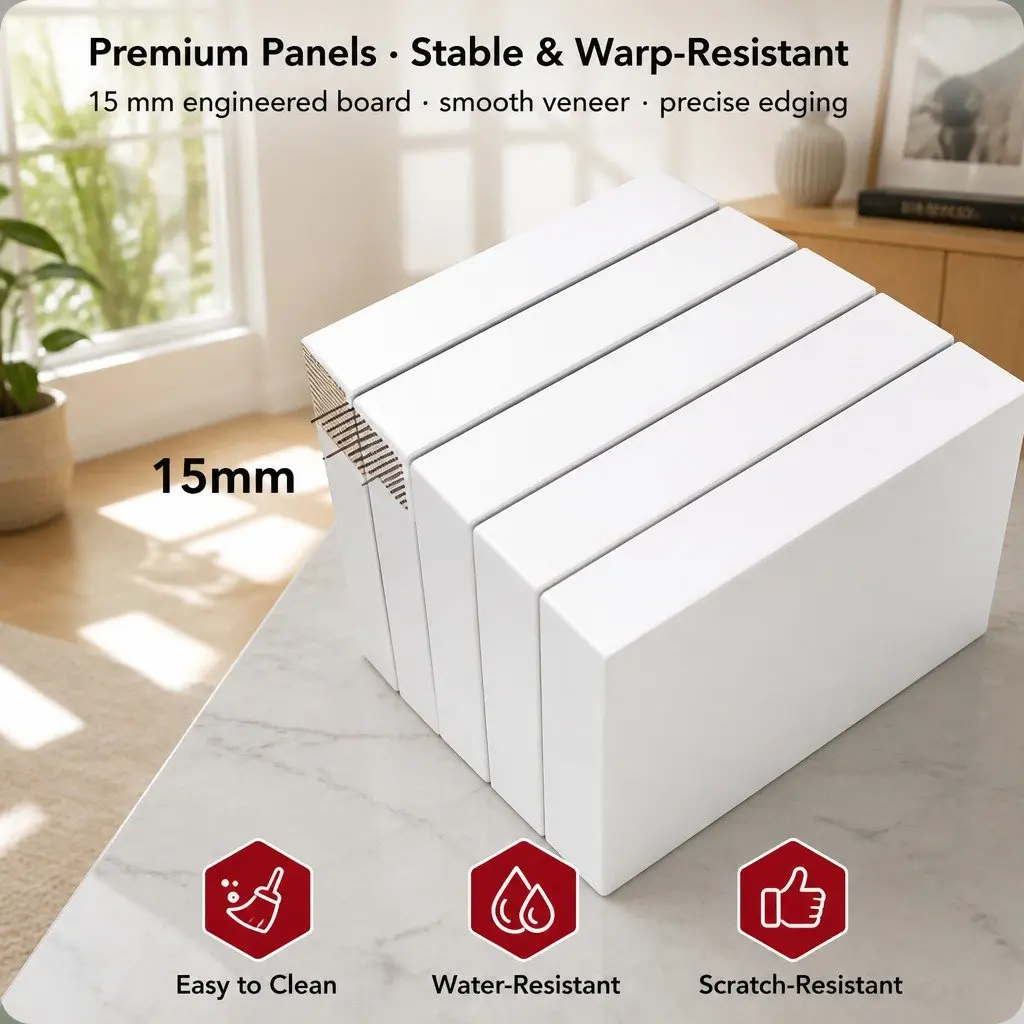 Bedside Table Wood 47 cm Warm White