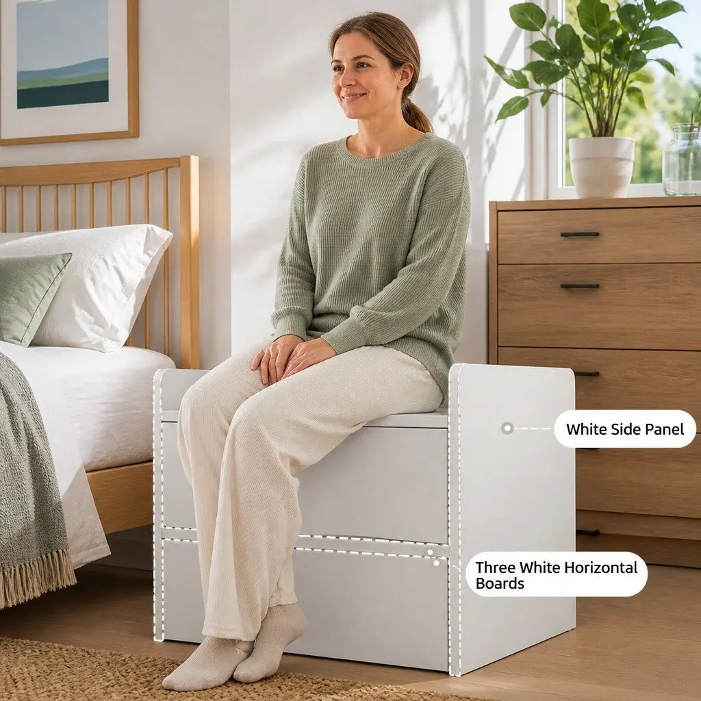 Bedside Table Wood 47 cm Warm White