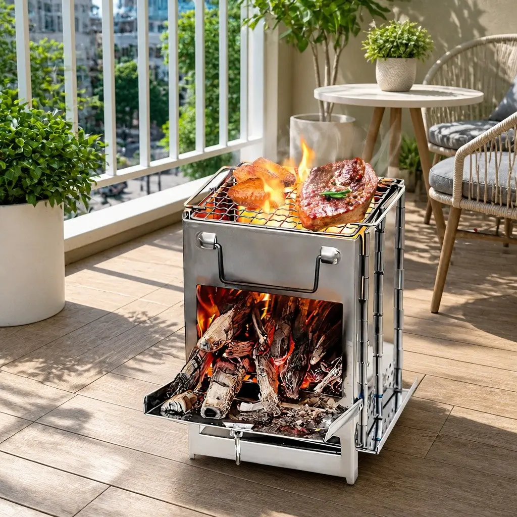 Portable Folding Charcoal BBQ Stove