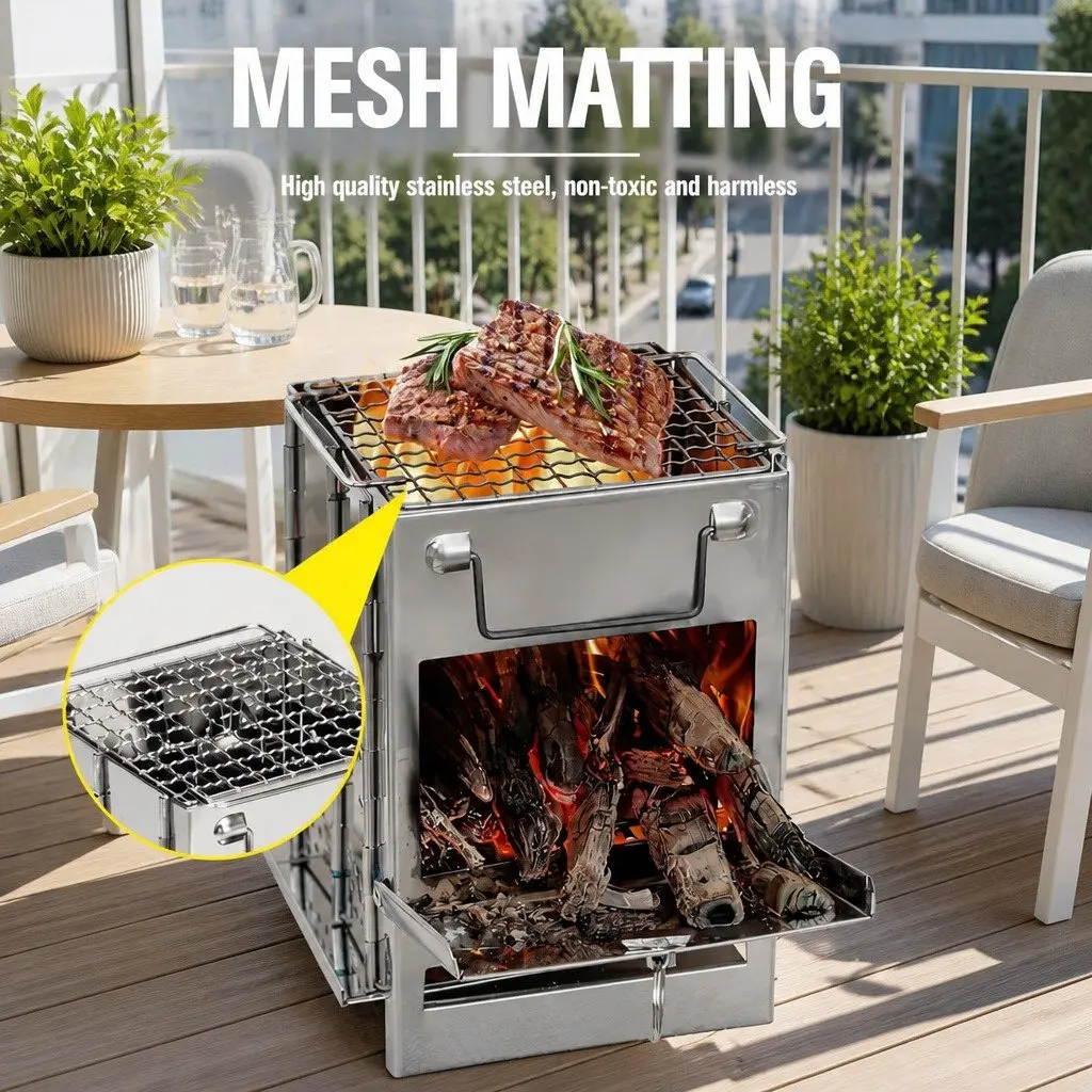 Portable Folding Charcoal BBQ Stove