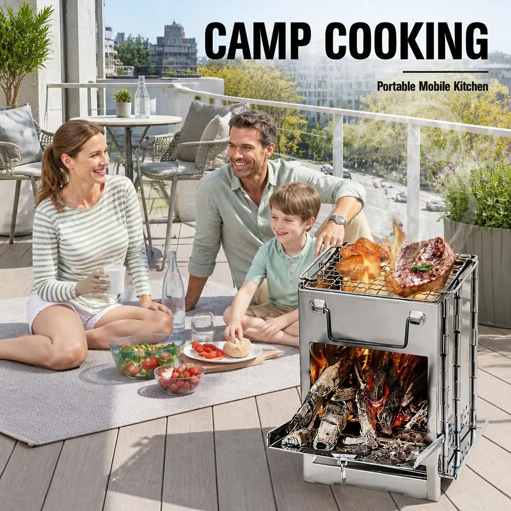 Portable Folding Charcoal BBQ Stove