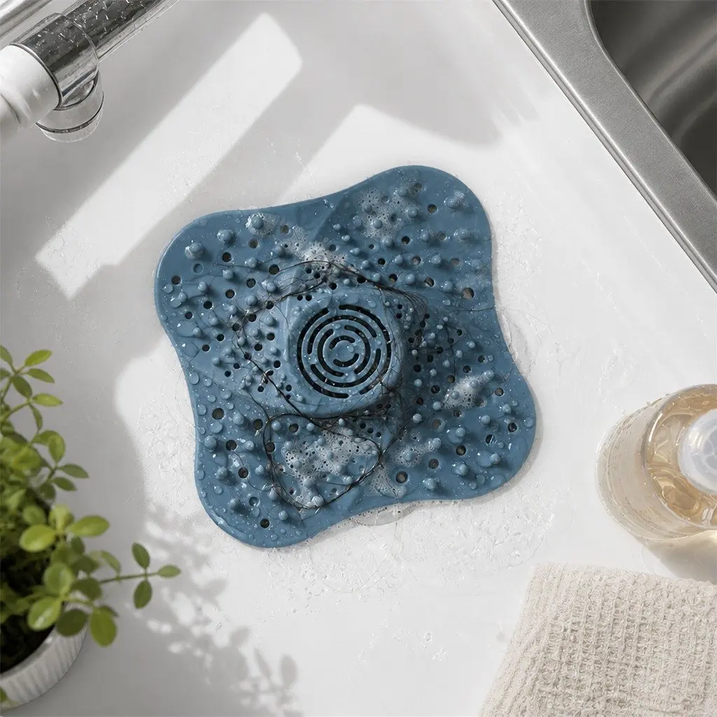 Silicone Drain Cover Kitchen Sink Toilet Black 13cm Odor Proof Anti Blocking Filter