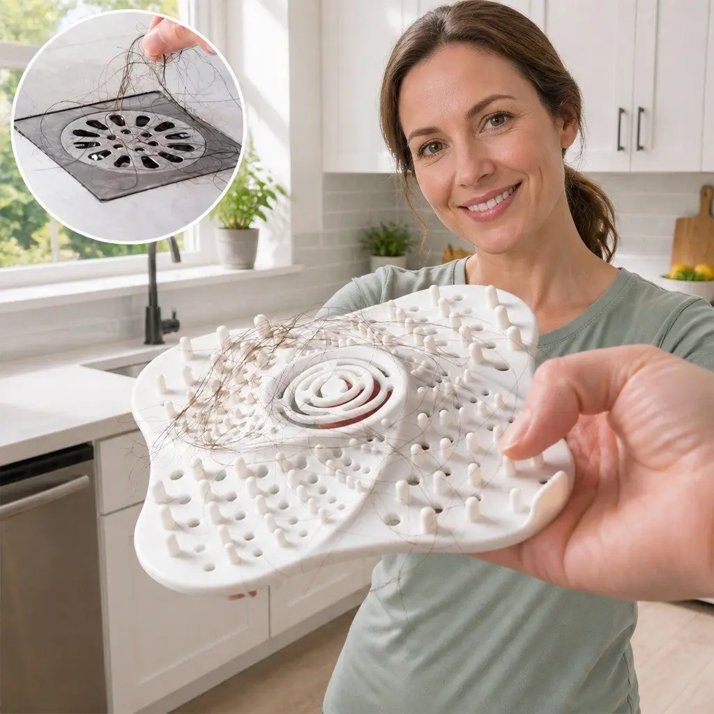 Silicone Drain Cover Kitchen Sink Toilet Filter 13cm White