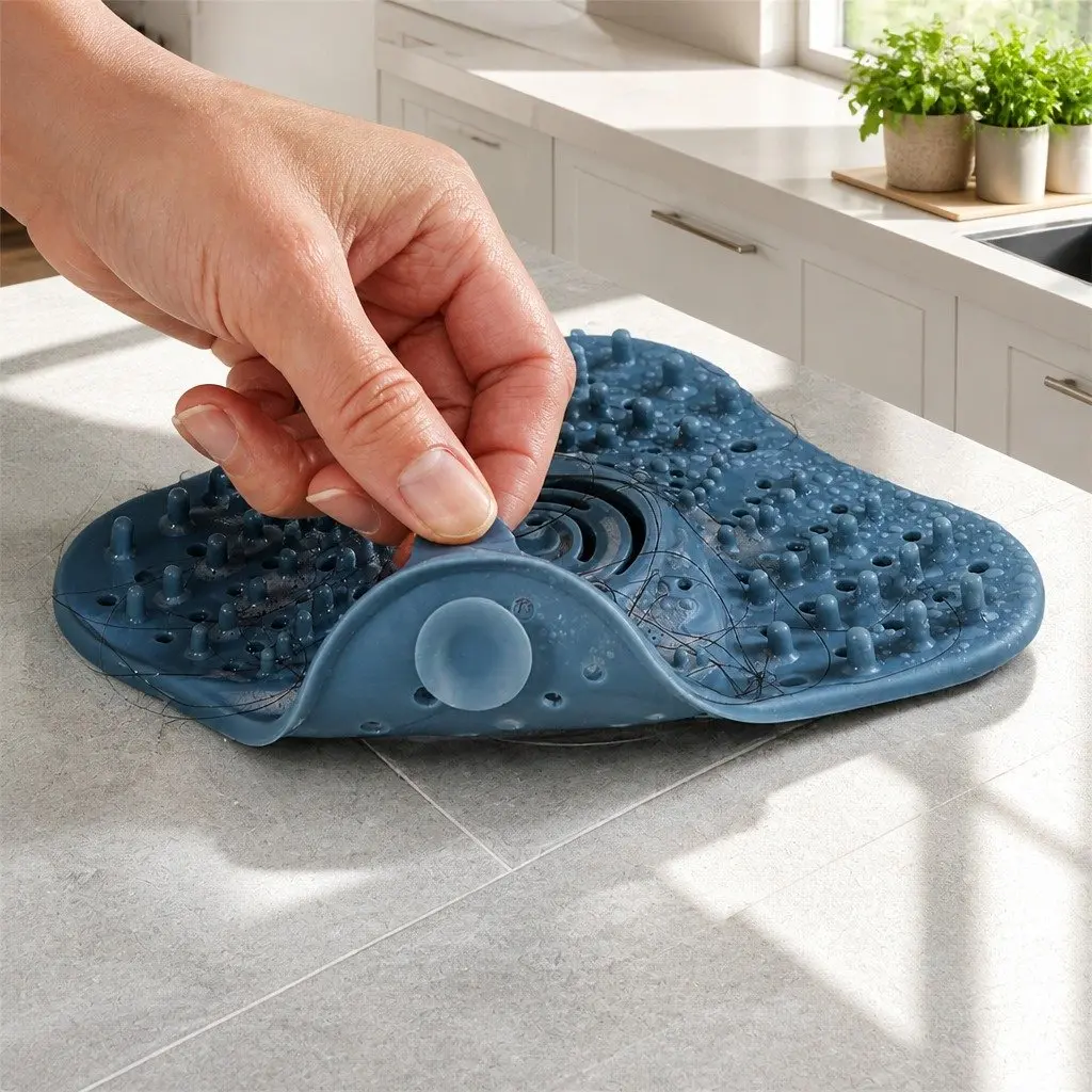 Silicone Drain Cover Kitchen Sink Toilet Filter 13cm White