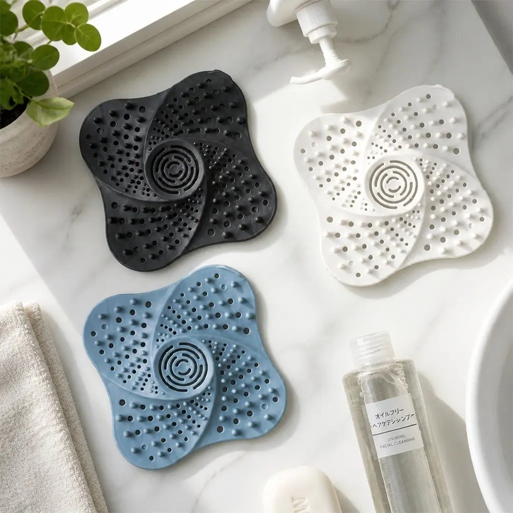 Silicone Drain Cover Kitchen Sink Toilet Filter 13cm White